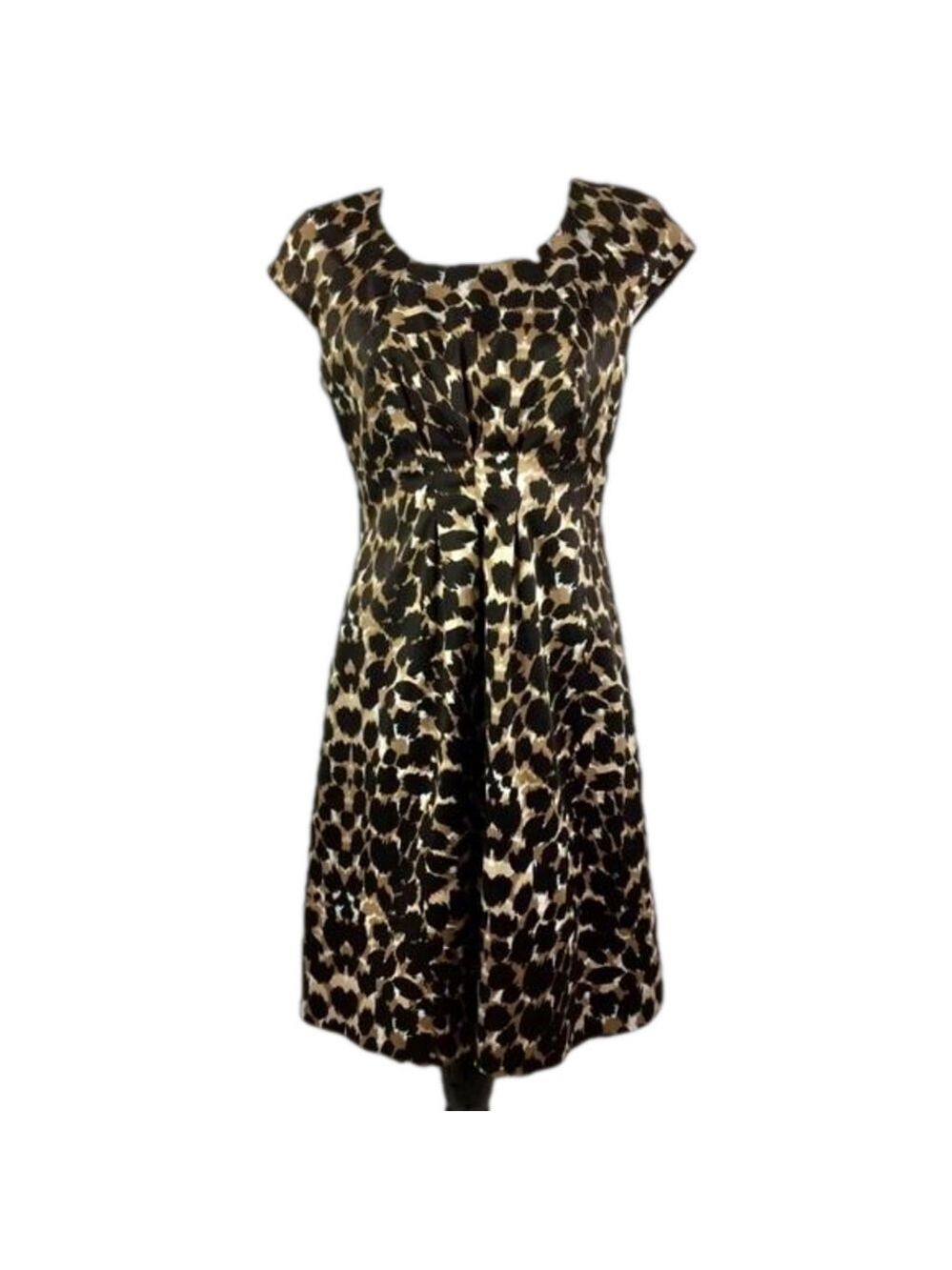 KENAR Animal Print Cap Sleeve Dress - Size 8